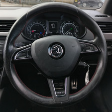2014 SKODA OCTAVIA VRS MULTI-FUNCTION LEATHER STEERING WHEEL WITH BAG