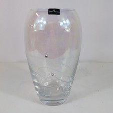 Dartington Allure Glitz Barrel Vase 24cm H Glass Crystal Lead
