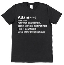 Personalised Handyman Definition T-Shirt Custom Gift for Odd Job Man DIY Lover