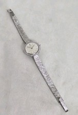 Vintage 18ct White Gold Diamond set ladies cocktail wrist watch. By CORUM 