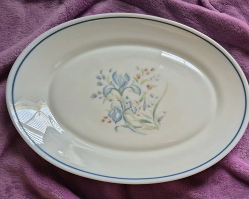 Blue iris pyrex - blue, oval