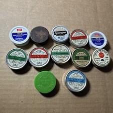 Empty Vintage Alcan CCI Round 12 Pc. Lot Metal Tin For Percussion Caps Italy USA