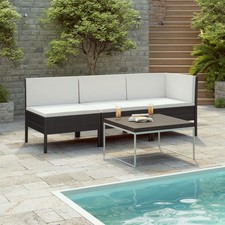 Garden Furniture Set Black and
