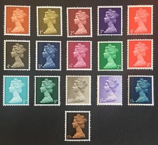 GB QEII 1967 Pre Decimal Machin Basic Set of 16 SG723 - SG744 MNH