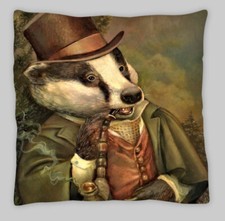 dressed  Badger cushion cover