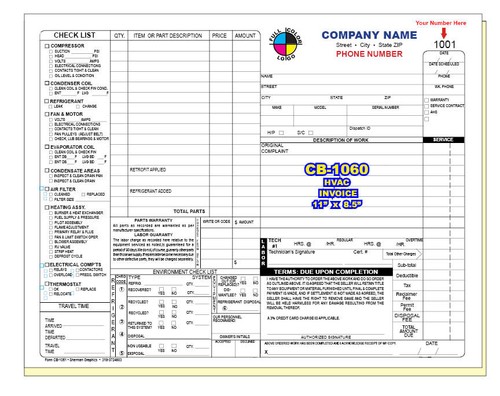 Hvac invoice custom printed - custom,