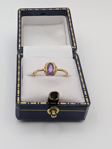 9ct gold amethyst ring - gold,