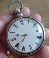 WALSALL CHARLES WEBSTER SILVER FUSEE VERGE PAIR CASED POCKET WATCH DATE c1831