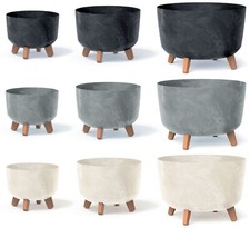 Round concrete look planter - concrete,