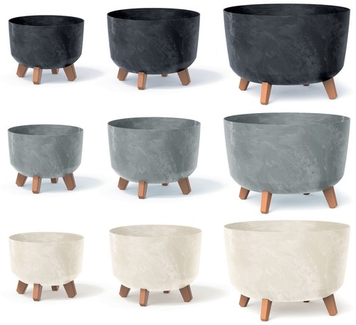 Round concrete look planter - concrete,