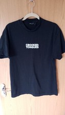 ASOS Design Men's Black Crooked Tongues T-Shirt Size M