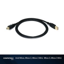3-foot Black USB 2.0 Cable for Mbox, Mbox 2, Mbox 2 Mini, Mbox 3, Mbox 3 Mini