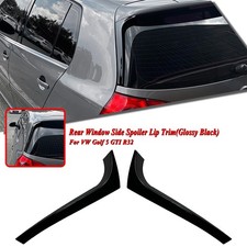 2pcs Gloss Black Rear Window Side Spoiler Lip Trim For VW Golf 5 GTI R32 New