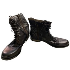 Steve Madden Troopa Dark Brown Leather Biker Combat Boots Size 12 D