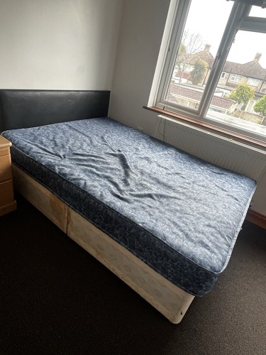 Double upholstered wood - double, bed