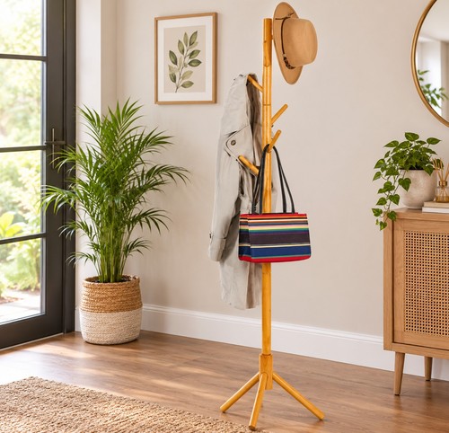 Wooden coat rack stand - rack, 6