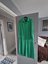 Next Green Pleated Midi Shirt Dress Size 14 New No Tags