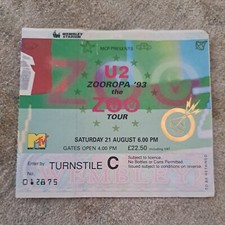 u2 memorabilia Zooropa Gig