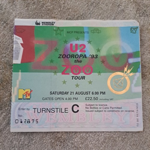 Memorabilia zooropa gig - u2,