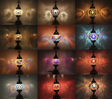 FREE LED BULB Turkish Moroccan Lamp Colourful Glass Globe Light Desk Table Lamp