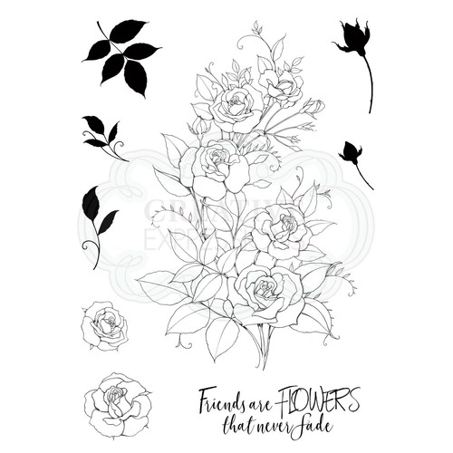 Rambling rose clear stamp - rose,