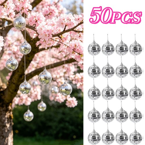50pcs silver disco mirror - silver, ball