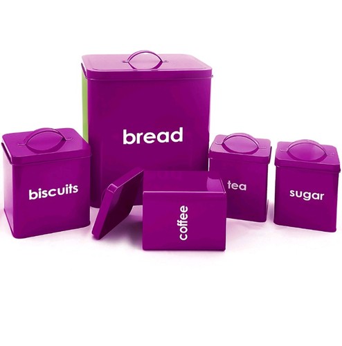 Bread bin set purple - bread,