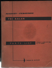 Original Massey Ferguson "701" Baler Operators Illustrated Parts Manual Book