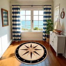 Nautical Compass Rug Nonslip
