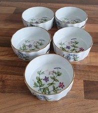 5 x Spode Ramekins 10.5cm Quiche Pie Dishes Stafford Flowers Tachiadenus 