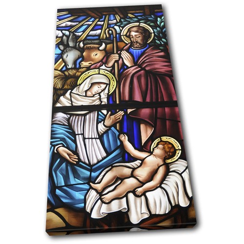 Jesus stained glass christmas - glass,