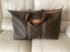 MULBERRY OVERSIZE LEATHER AND CANVAS HOLD-ALL / TRAVEL BAG