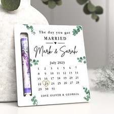 Personalised Wedding Gift For Bride and Groom Money Wallet Holder Wedding Date