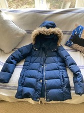 Girls ZARA puffa coat. Navy