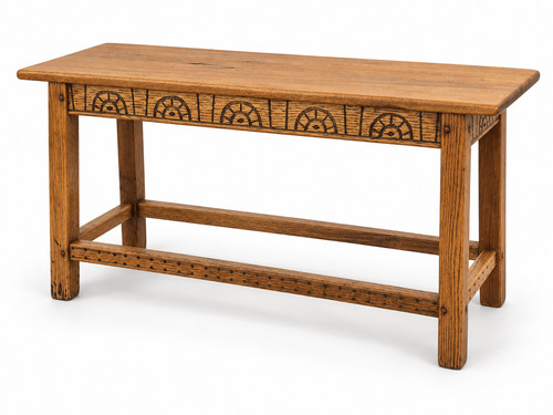 Arts crafts oak hall - oak, stool