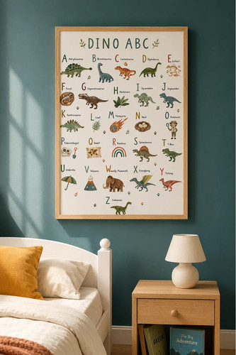 Dinosaur alphabet print - dinosaur,