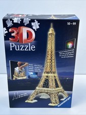 Eiffel Tower Night Edition 3D Ravensburger Puzzle Light Up New Sealed.