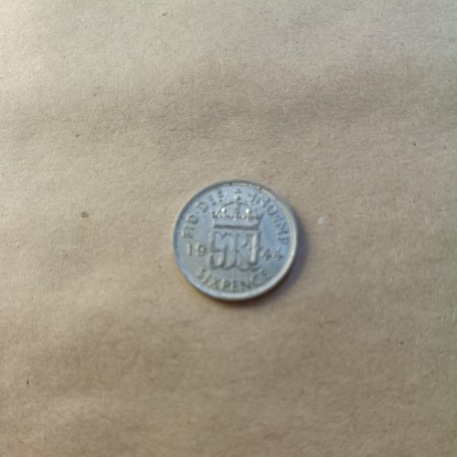 1944 silver sixpence - 1944,