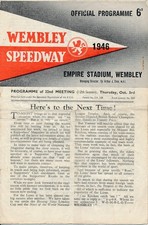 SPEEDWAY PROGRAMME - Wembley v Wimbledon (Auto Cycle Union) 1946