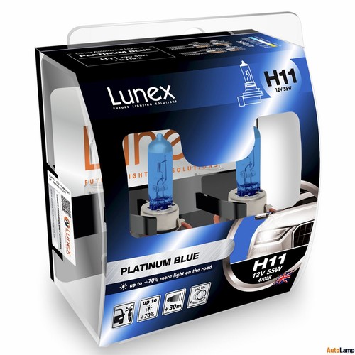 H11 lunex platinum blue 12v - 2x,