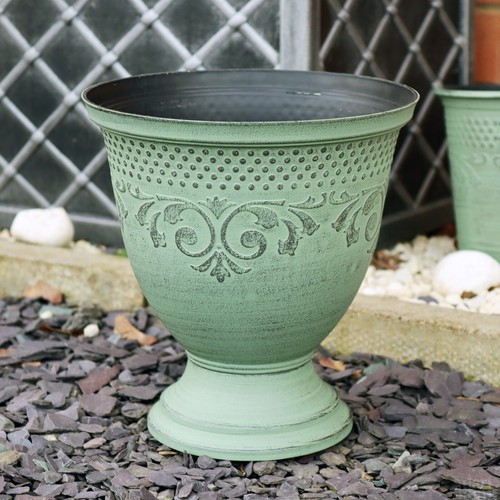 Patina urn planter - urn,