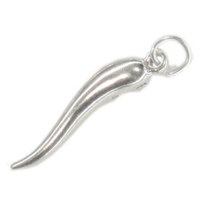 Horn of Life sterling silver charm pendant .925 x 1 Luck Long Life