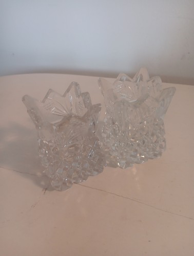 Pair cut glass crystal - pair,