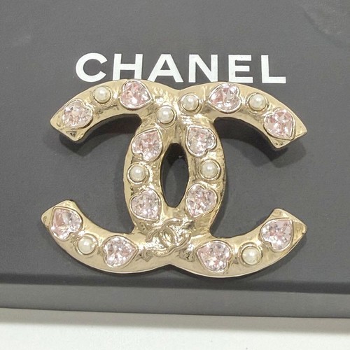 Chanel logo pink rhinestone - logo,