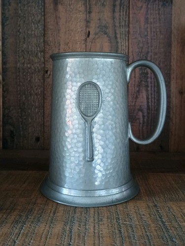 Tennis themed tankard hammered - tennis,