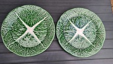 2 VINTAGE GREEN CABBAGE LEAF