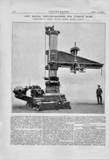 1914 large paper print - drilling machine " turbine engine "