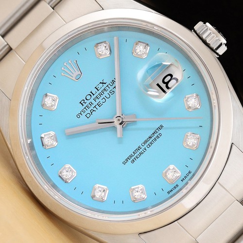 Rolex mens datejust 16200 aqua - 16200,