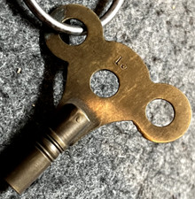 VINTAGE BRASS No.13 CLOCK KEY MADE IN ENGLAND GOOD CONDITION FOR AGE