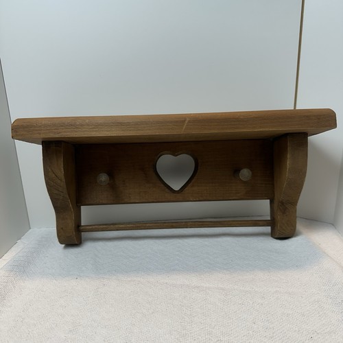 Vtg wood small single heart - vtg,